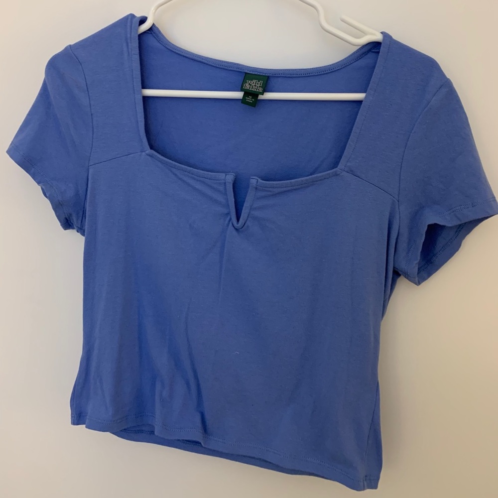 Blue crop T-shirt